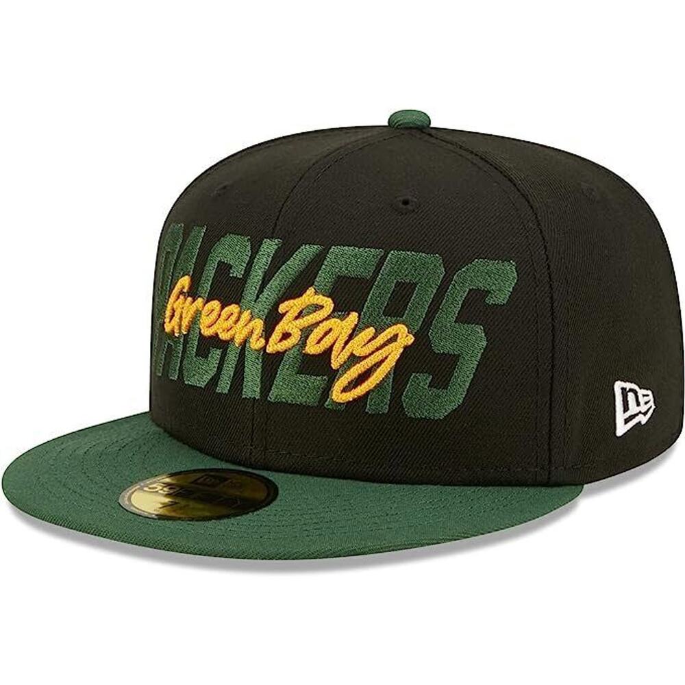 New Era Green Bay Packers 2022 Draft On-Stage NFL 59FIFTY Fitted Hat‎ Size 7 3/8
